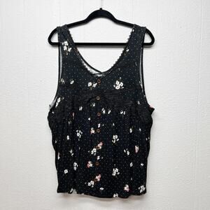 Maurices Baby doll Floral Lace Top Womens 2X Cottagecore Gardencore Flowy